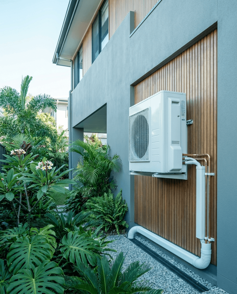 Immaculately installed Airspect air conditioning on a modern Brisbane home